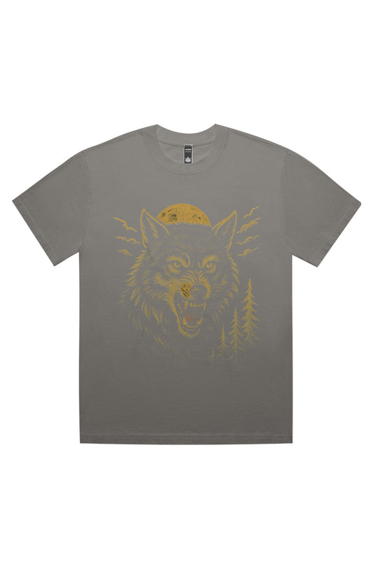 Heavy Faded Screaming Wolf Tee
